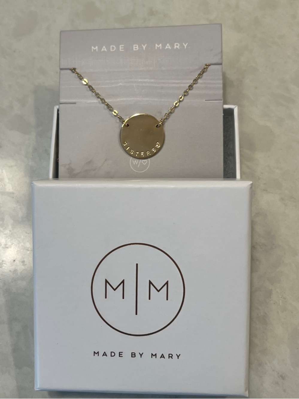 Made by Mary Gold Filled “Sisters” Disc Necklace
